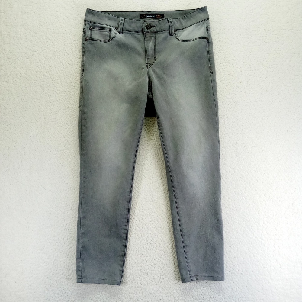 Jordache Womens Super Skinny Grey Stretch Denim Jeans Size 12‎ JM16221G
